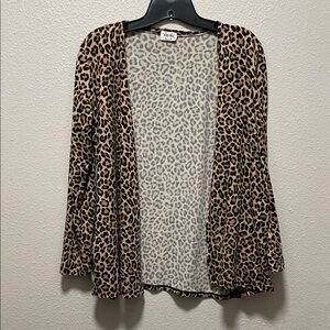 Texas True Threads Leopard Print Open Cardigan
